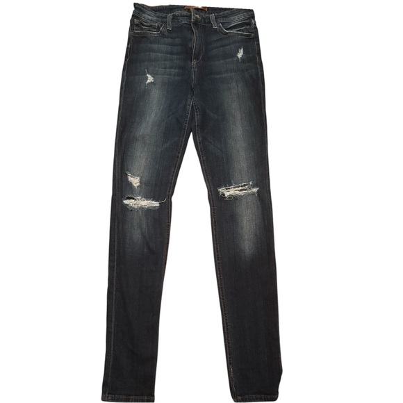 Joe's Jeans Denim - Joe's Jeans Dark Blue Skinny Fit Distressed Denim